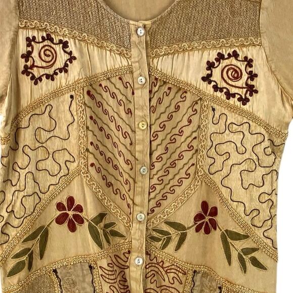 Vintage Boho Embroidered Tunic Top Size 1X New With Tag - Picture 3 of 10